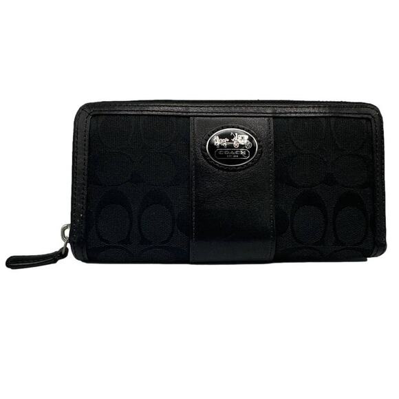 COACH y2k Black Canvas Leather Legacy Signature Wallet - Picture 1 of 8